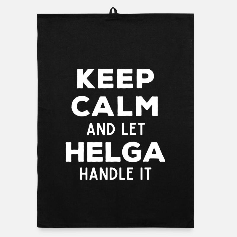 Keep Calm Lass Helga das regeln Lustiger Spruch Organic Geschirrtuch