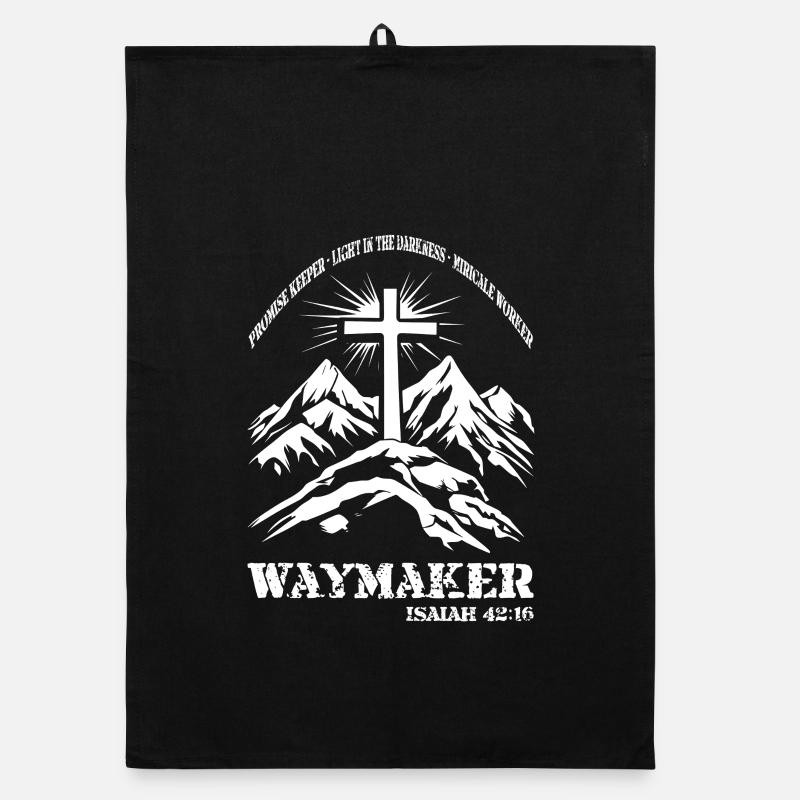 Christen Bibel Spruch Kreuz Waymaker Organic Geschirrtuch