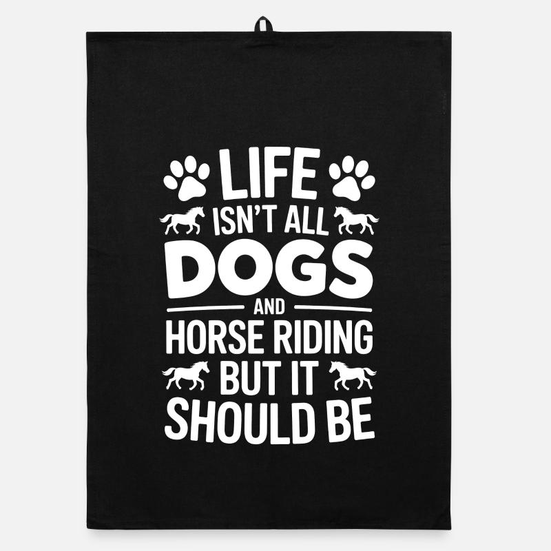 Reiten Spruch Hunde Pferde Lustige Reiten Geschenk Organic Geschirrtuch