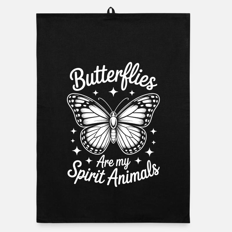 Papillon dicton, drôle de papillon cadeau Torchon bio