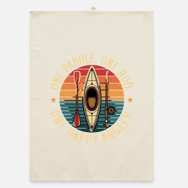 One Paddle, One Rod, One Happy Angler Organic dish towel