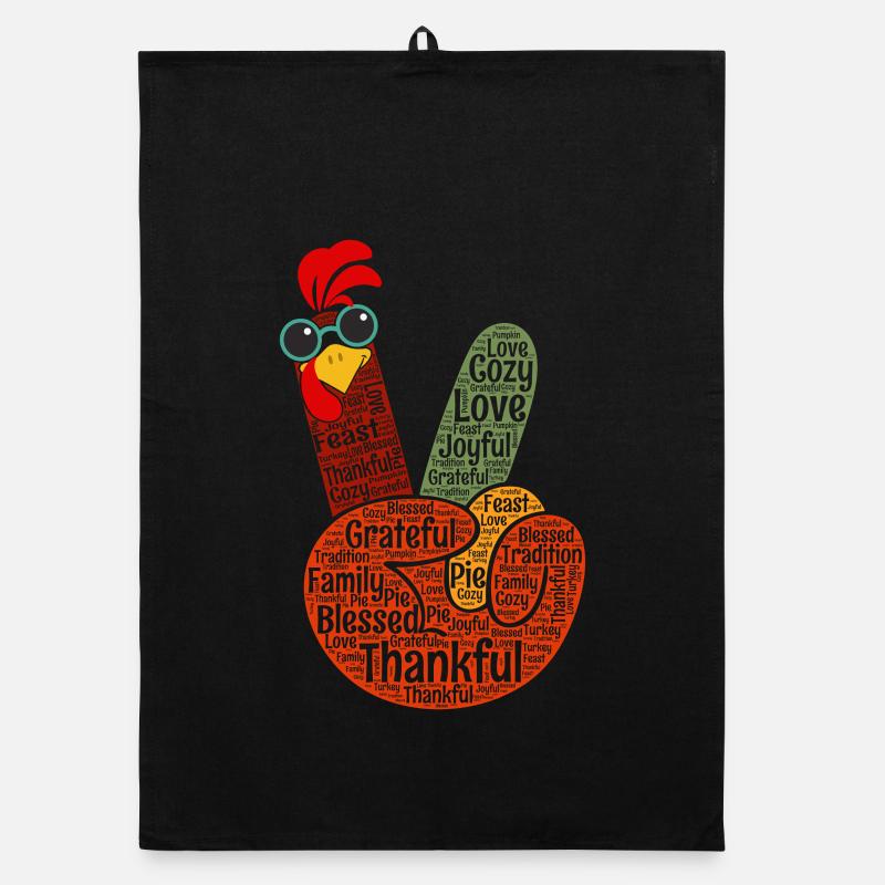 Dankbares Peacezeichen Hand Organic Geschirrtuch