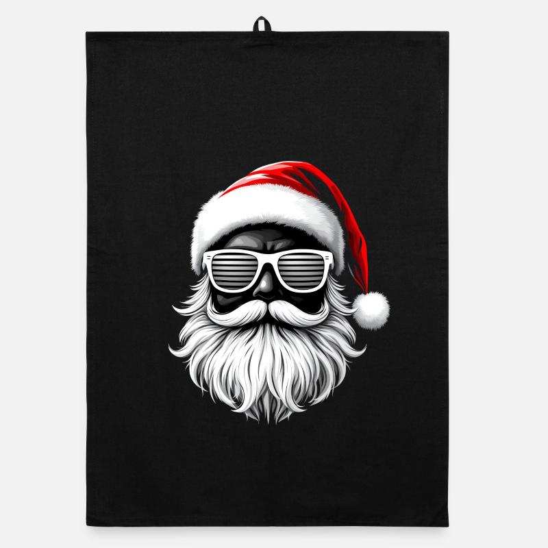 Weihnachtsmann Mit Sonnenbrille Cool Und Stylisch Organic Geschirrtuch