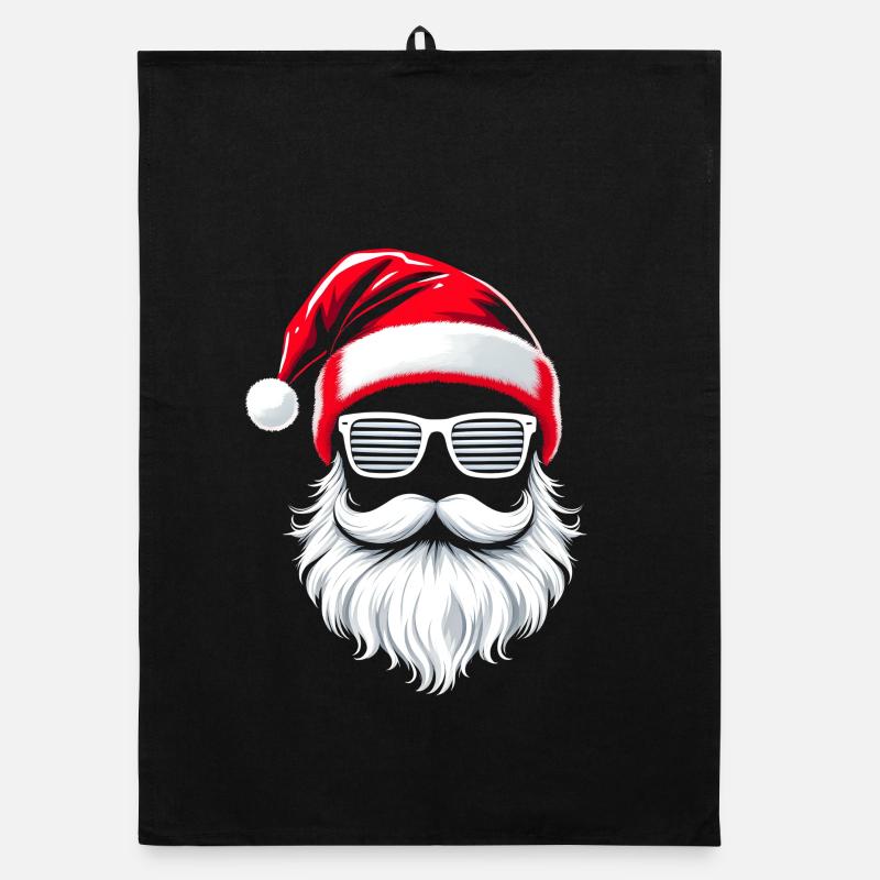 Weihnachtsmann Mit Sonnenbrille Santa Hipster Organic Geschirrtuch