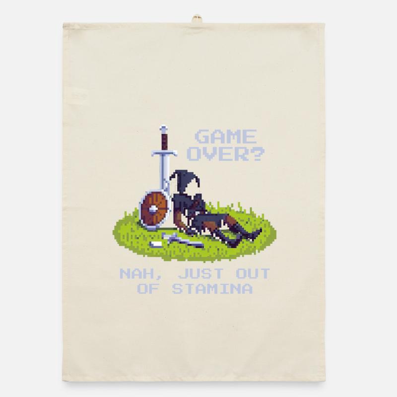 No Game Over | Only Stamina Empty - RPG Vibe Organic dish towel
