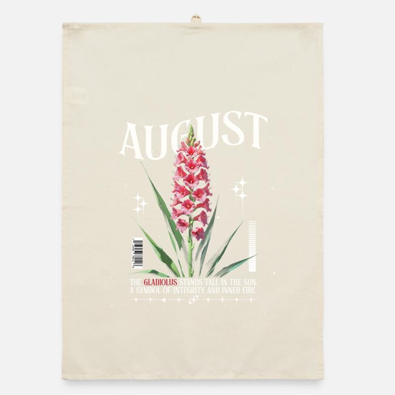 Naissance Fleurs Août Glaïeul Naissance Fleur Torchon bio