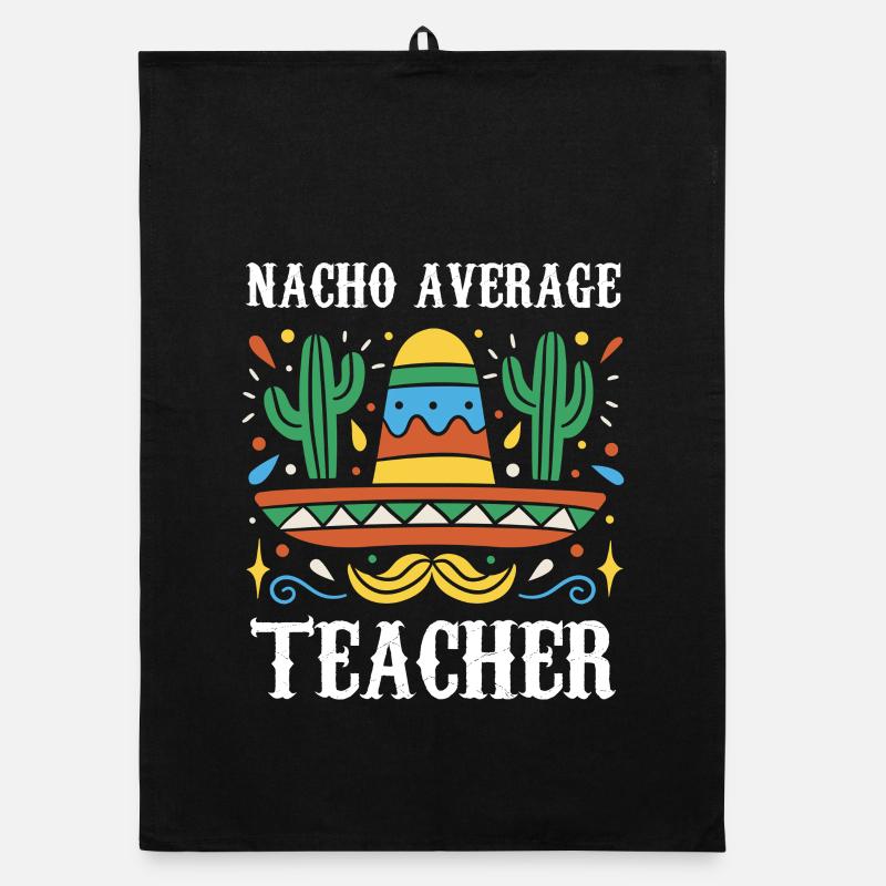 Nacho Enseignant moyen - Torchon bio - noir