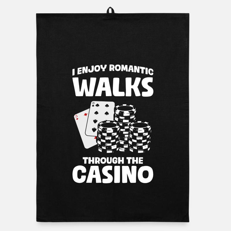 Romantic walks Casino Gambling Funny Player Organic dish towel