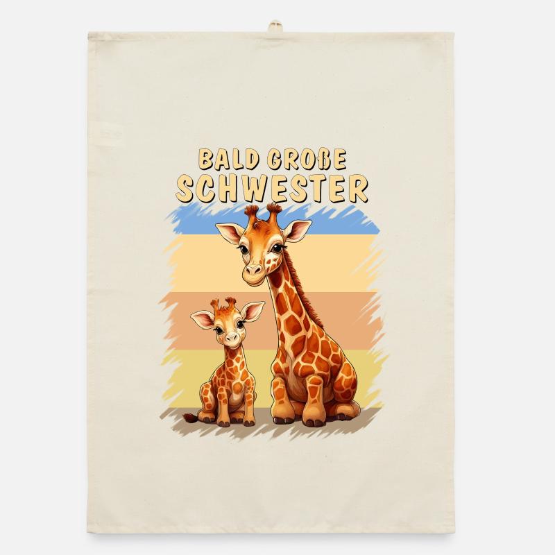 GIRAFFEN BALD GROßE SCHWESTER Organic Geschirrtuch