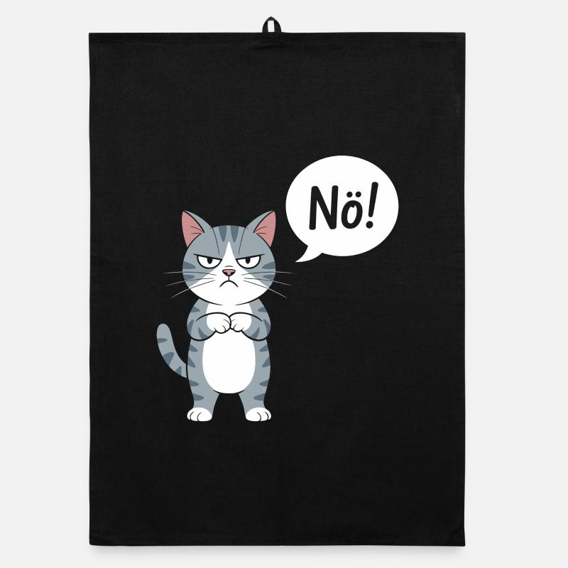 Non! Drôle de chat avec dicton Torchon bio