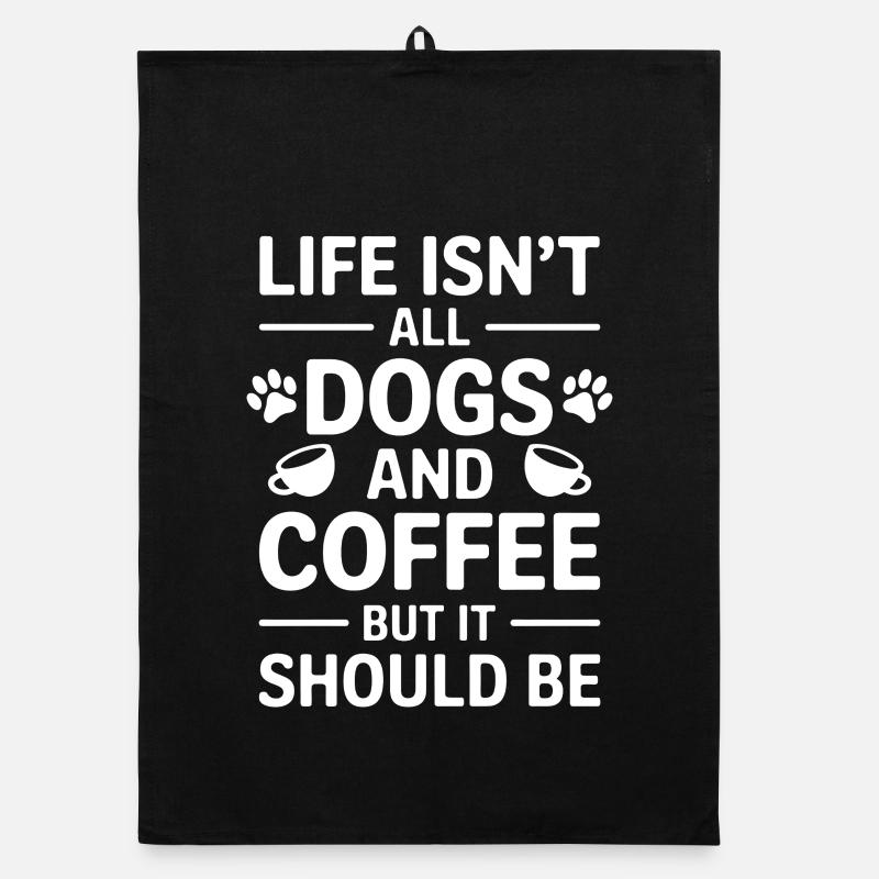 Kaffee Spruch Hunde Lustiges Kaffee Geschenk Organic Geschirrtuch