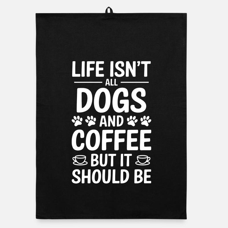 Kaffee Spruch Hunde Lustiges Kaffee Geschenk Organic Geschirrtuch