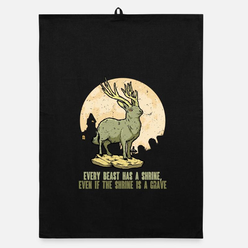 Jackalope Mythological Creatures Organic dish towel