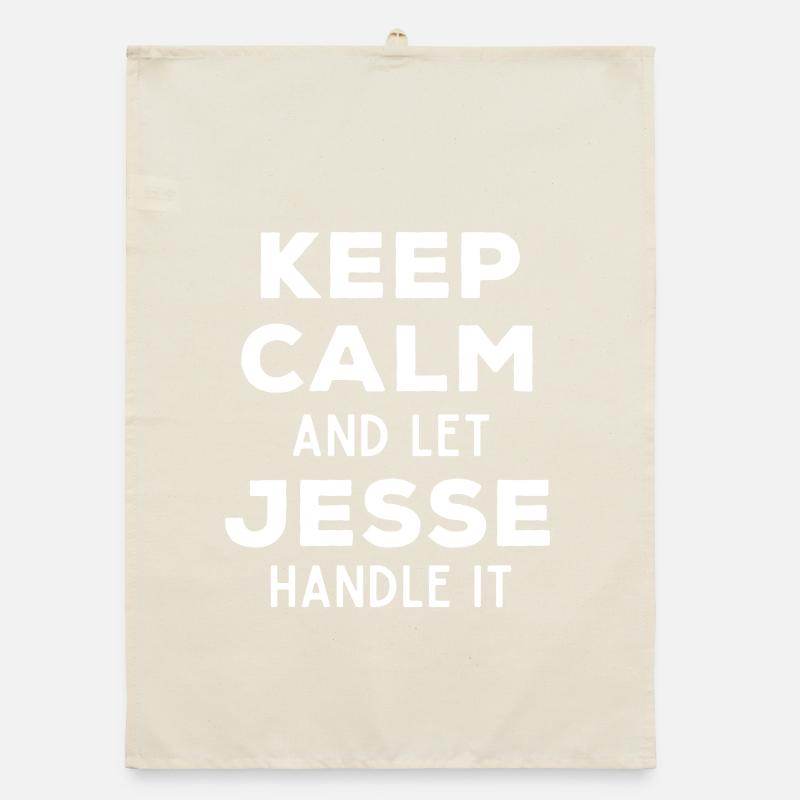 Keep Calm Let Jesse Fix It Funny Saying Organic dish towel