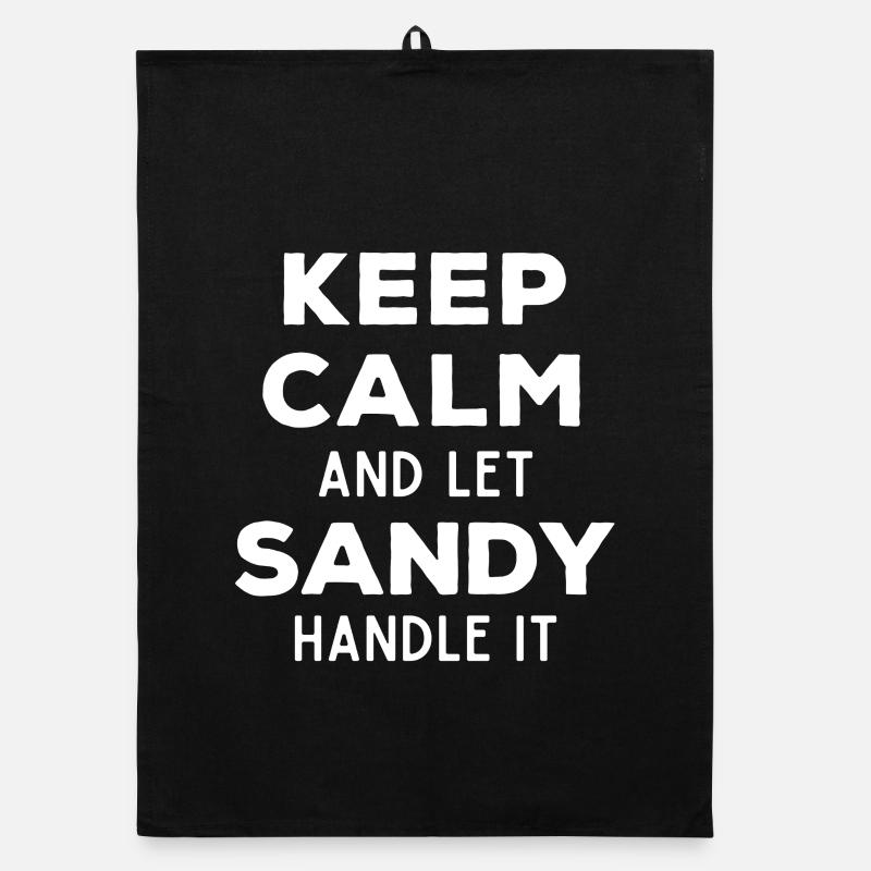 Keep Calm Lass Sandy das regeln Lustiger Spruch Organic Geschirrtuch