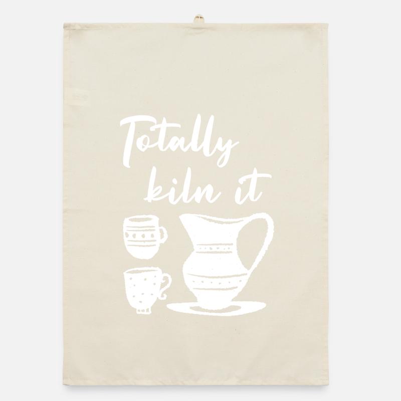 Totally bin it Kaffeeküche Illustration Organic Geschirrtuch