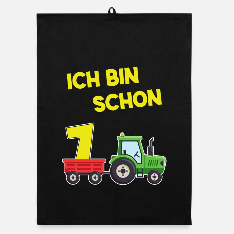 I'm already 7 tractor 7 years old Birthday Organic dish towel