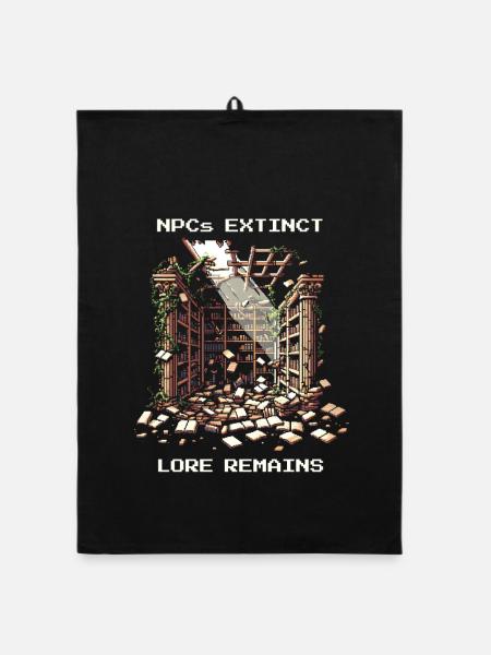 NPCs gone, lore stays | Post-apocalyptic - Organic dish towel - black - Front