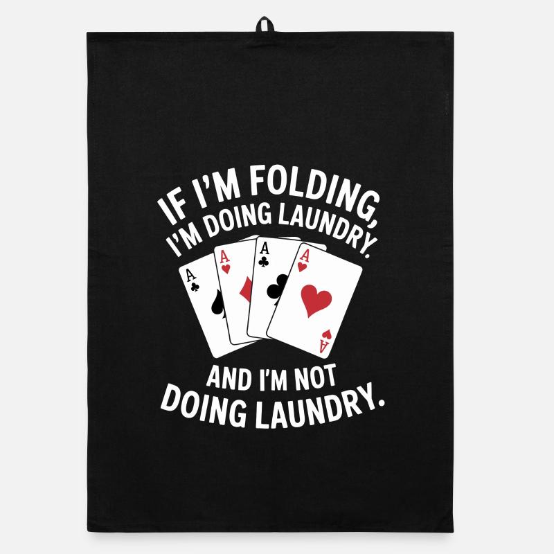 Wrinkles or Laundry: Card Humor Organic dish towel