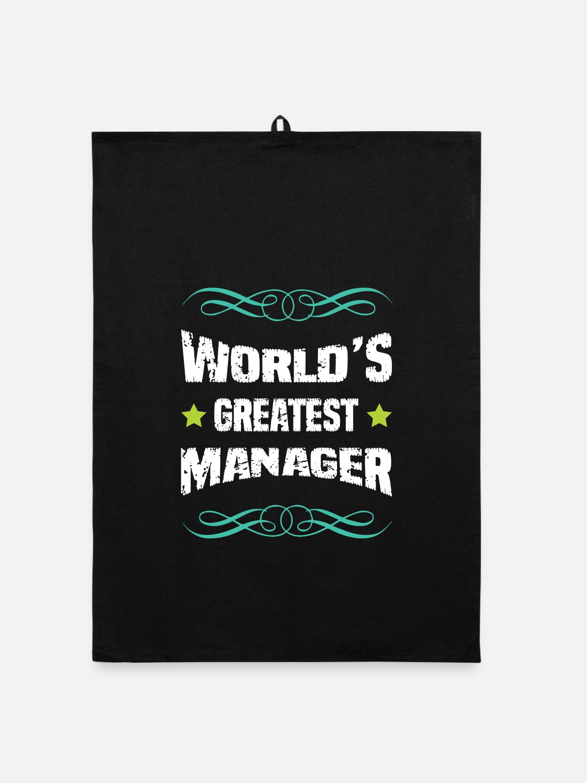 Weltbester Manager - Organic Geschirrtuch - Schwarz - Vorne