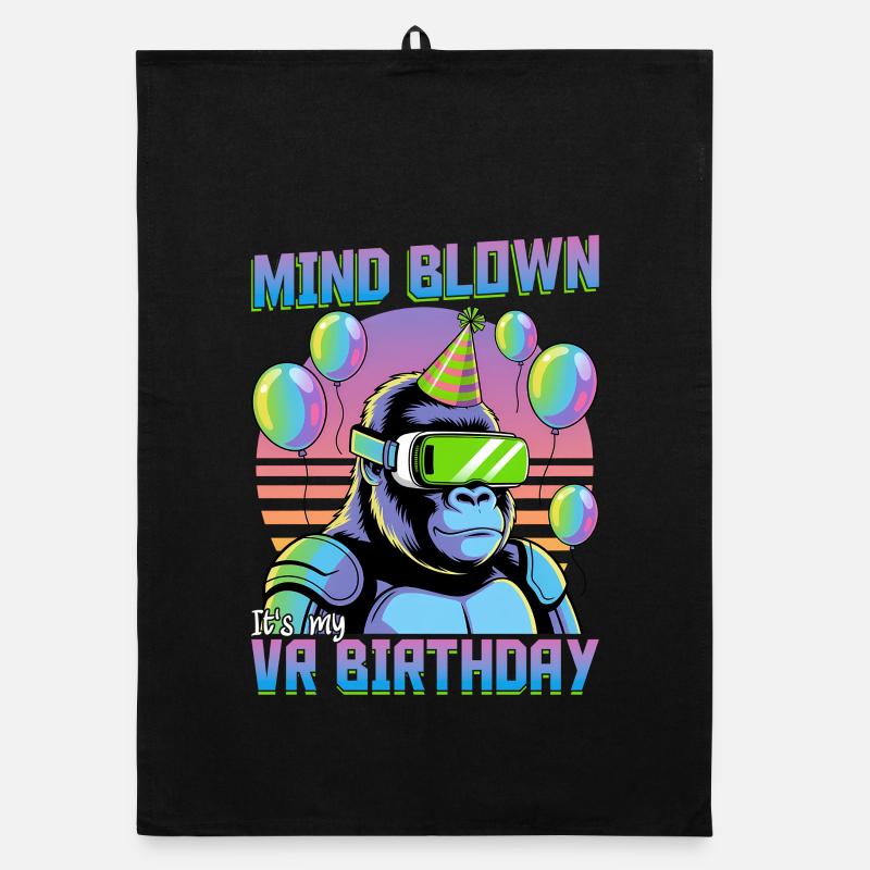 Birthday Gamer VR Organic dish towel