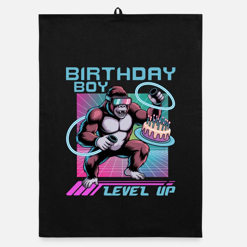 Birthday Gamer VR Organic dish towel