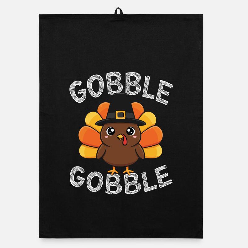Gobble Gobble Herbstspaß Thanksgiving Spirit Organic Geschirrtuch