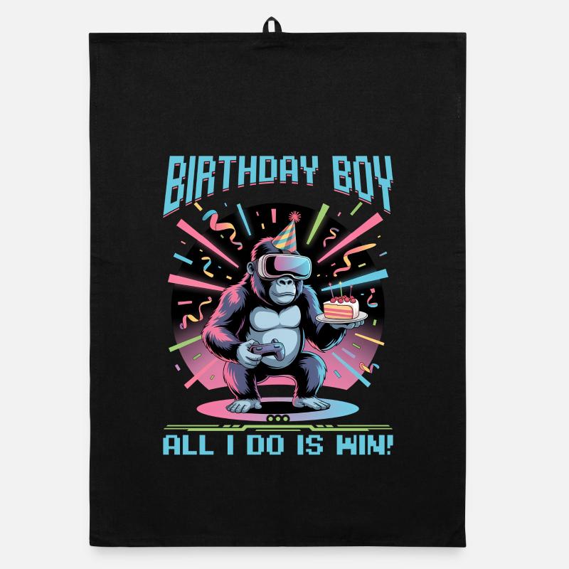 Birthday Gamer VR Organic dish towel