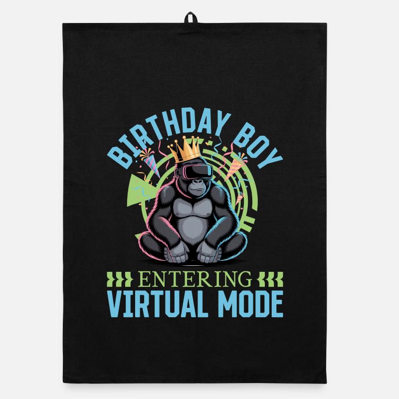 Birthday Gamer VR Organic dish towel