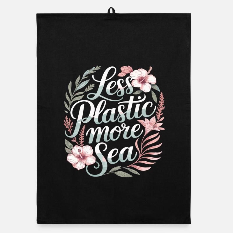 Less Plastic More Sea – Environmental Design Flowers Organic dish towel