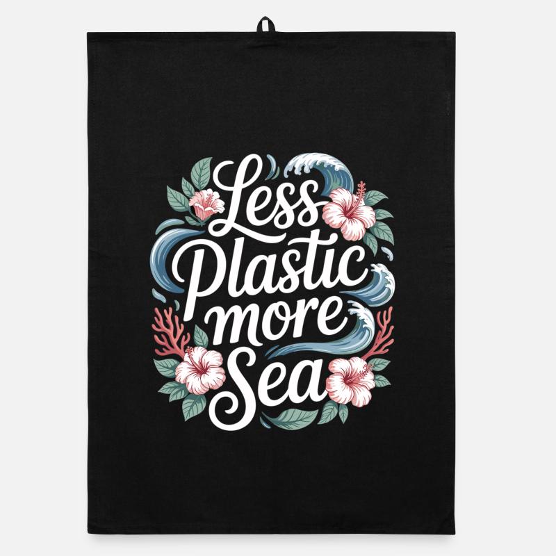 Less Plastic More Sea – Environmental Design Flowers Organic dish towel