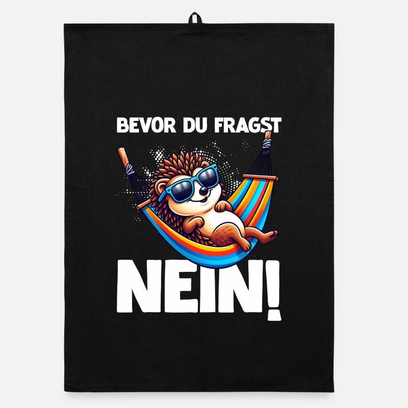 Avant de demander No Hedgehog Mauvaise humeur Torchon bio