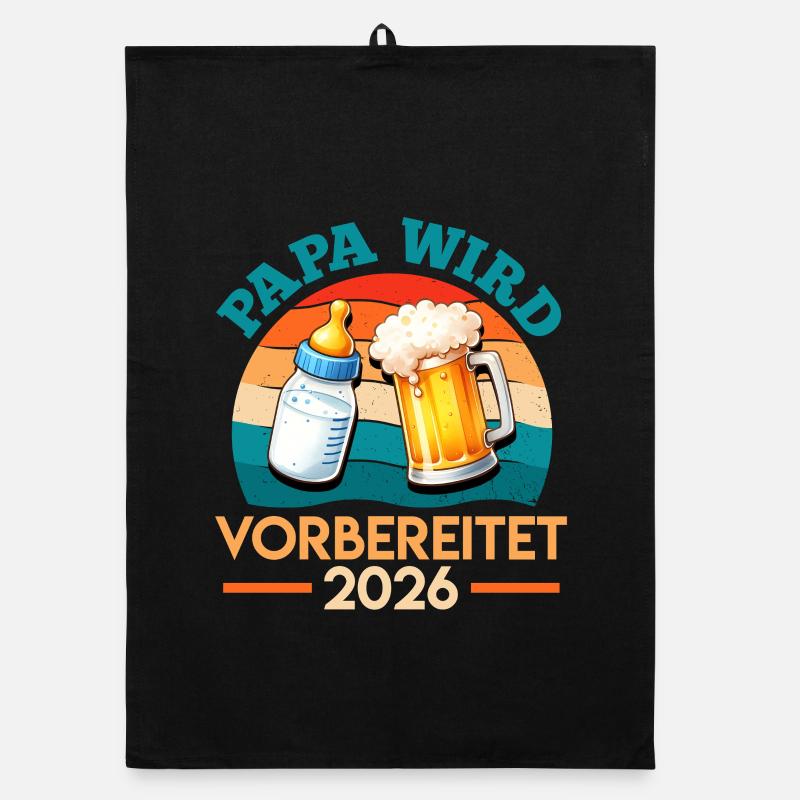 Werdender Vater PAPA WIRD VORBEREITET 2026 Organic Geschirrtuch