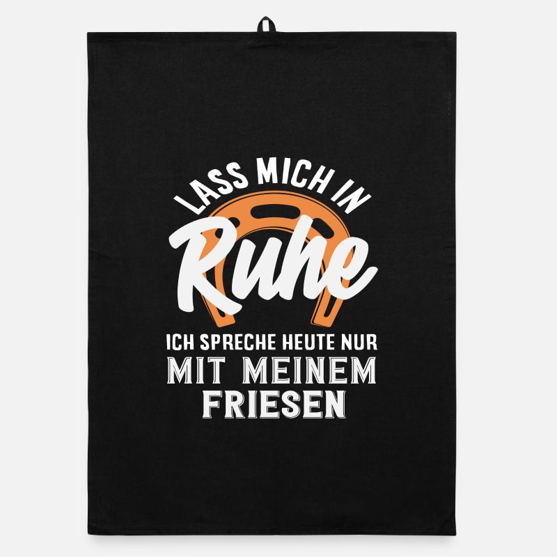Friese Spruch Ruhe Pferdemädchen Reiten Ponyfans Organic Geschirrtuch