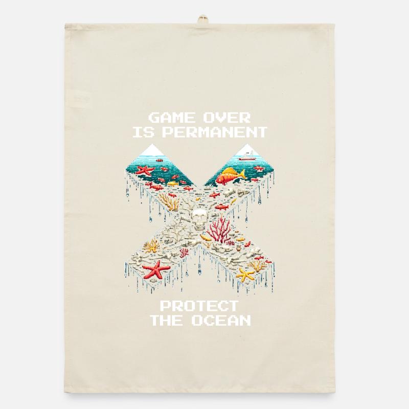 Game Over Is Final | Ocean Conservation, Corals Organic dish towel