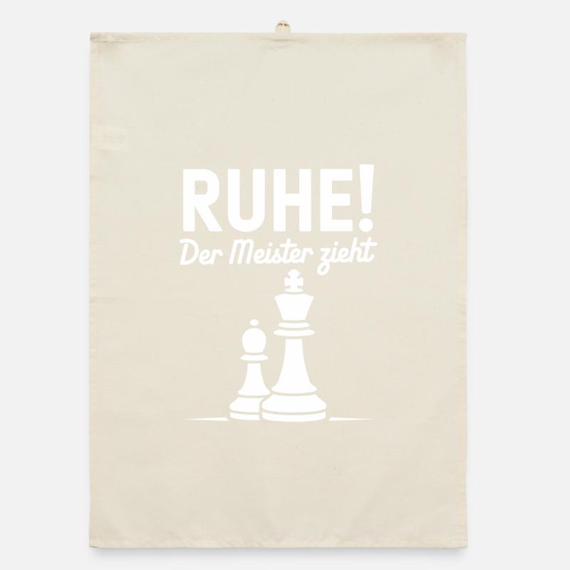 Tranquility The Master Draws Chess Motif Organic dish towel
