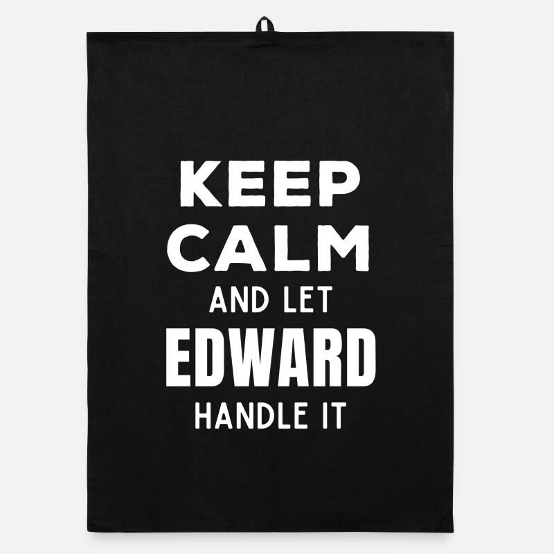 Keep Calm Lass Edward das regeln Lustiger Spruch Organic Geschirrtuch