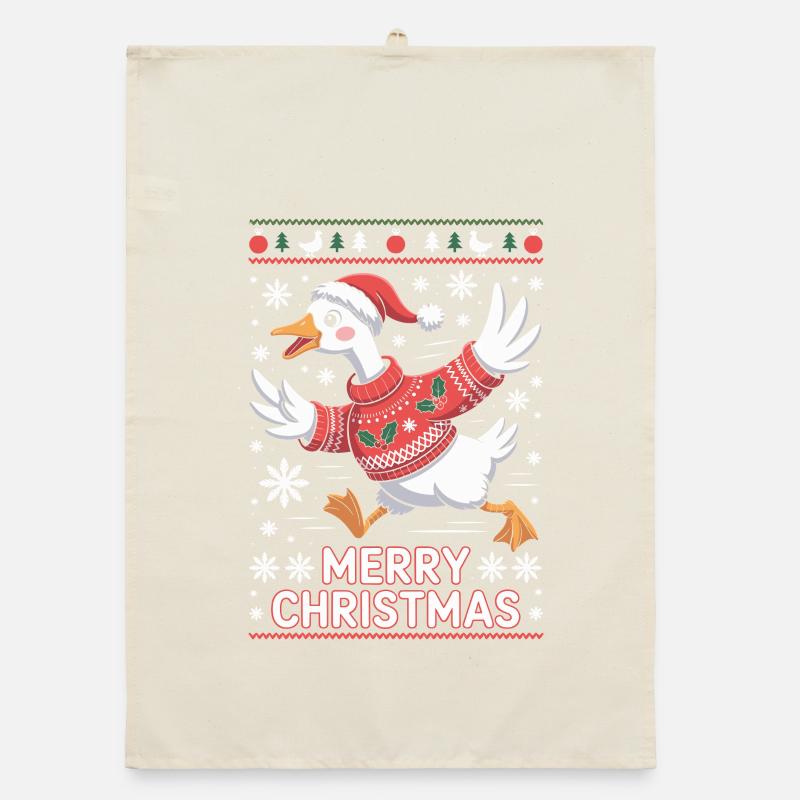 Oie de Noël en pull Torchon bio