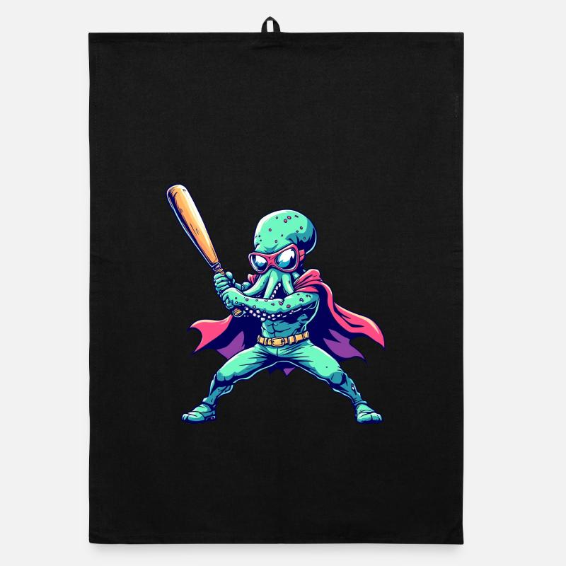 Baseball Octopus Superhero Torchon bio