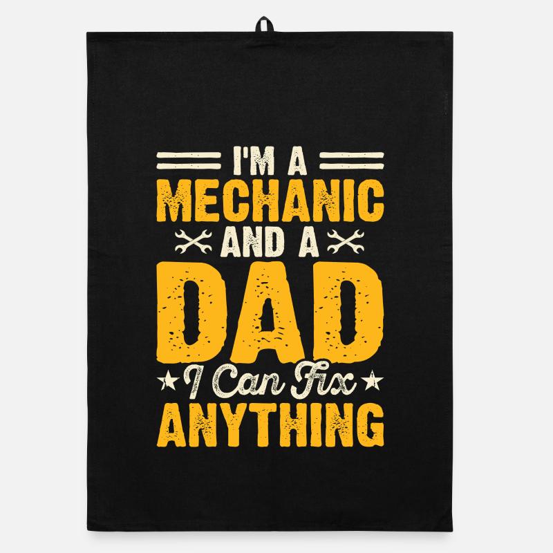 Mechanic Mechatronics Technician Handyman Gift - Organic dish towel - black