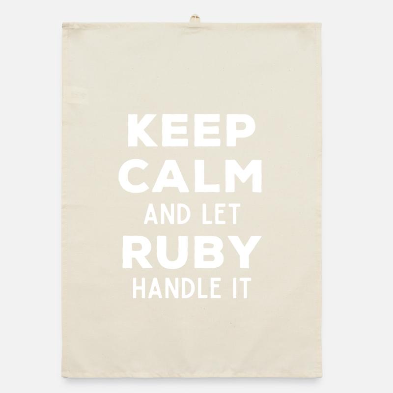 Keep Calm Lass Ruby das regeln Lustiger Spruch Organic Geschirrtuch