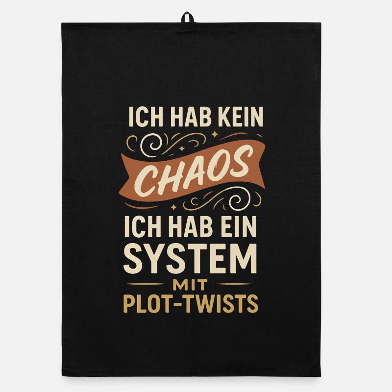 Kein Chaos – Ein System mit Plot-Twists Spruch Organic Geschirrtuch