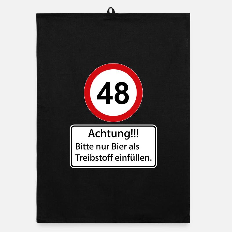 48 Caution only fill beer as fuel Organic dish towel