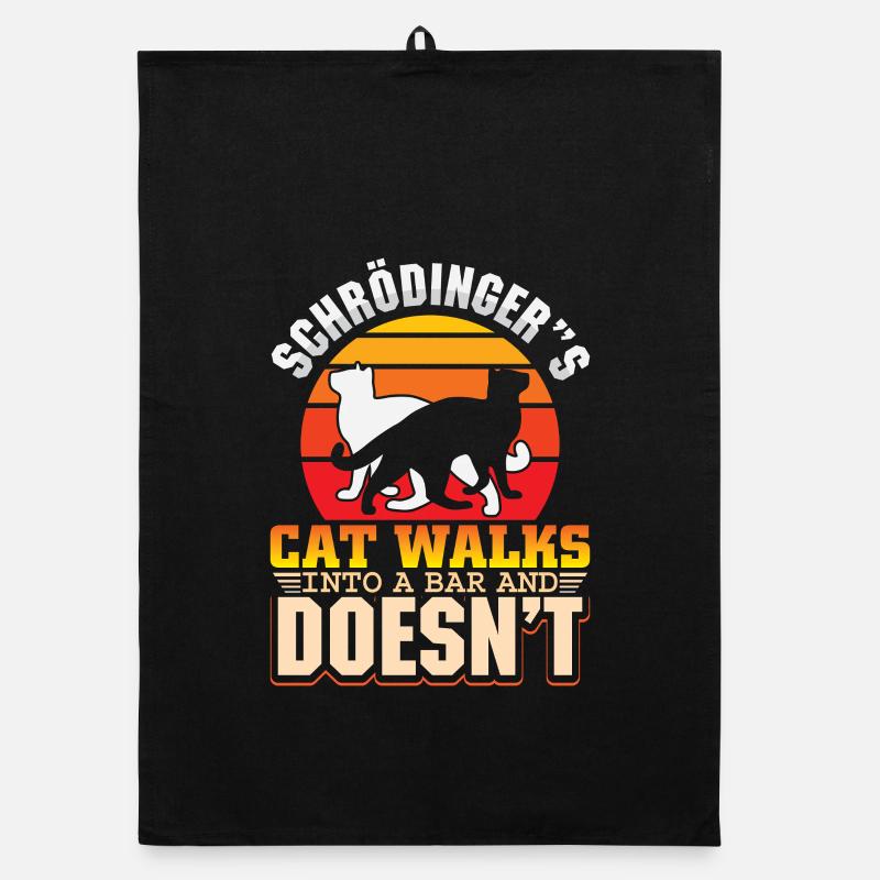 Le chat de Schrödinger Nerd Geek Physicien Science Torchon bio