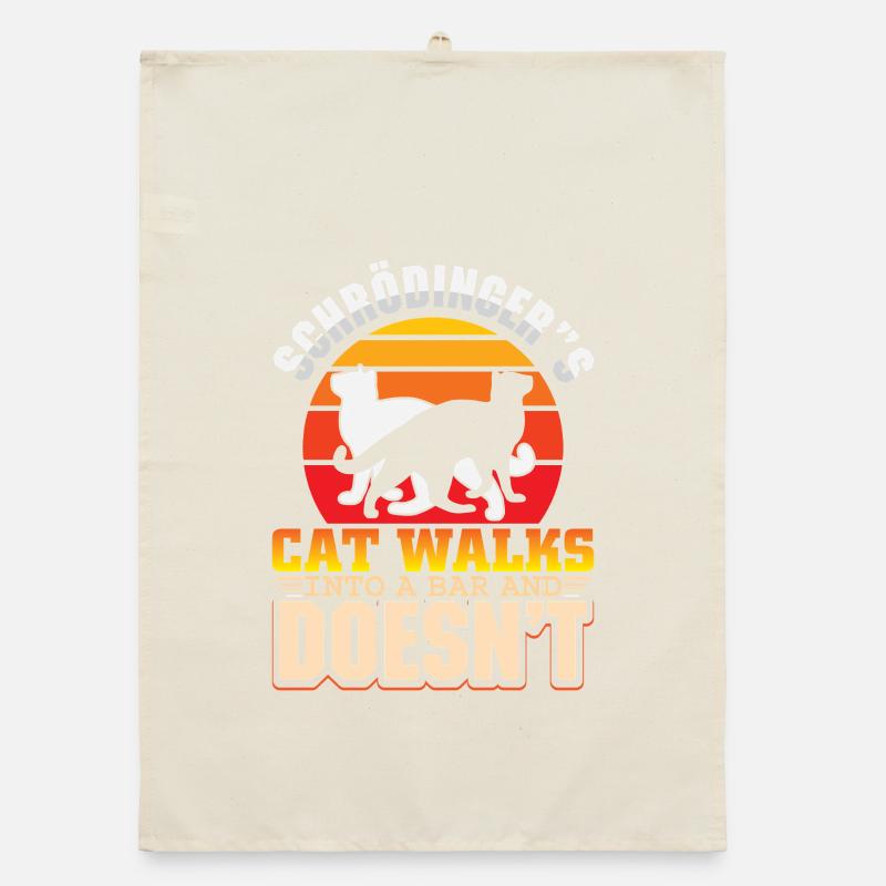 Schrödinger's Cat Nerd Geek Physicist Science Organic dish towel