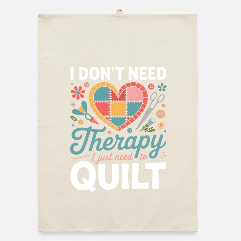 Patchwork Herz Therapie Quilt Organic Geschirrtuch
