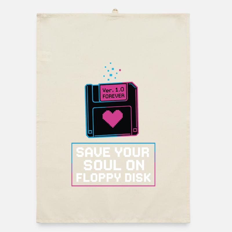 Save Your Soul on Floppy Disk Organic dish towel