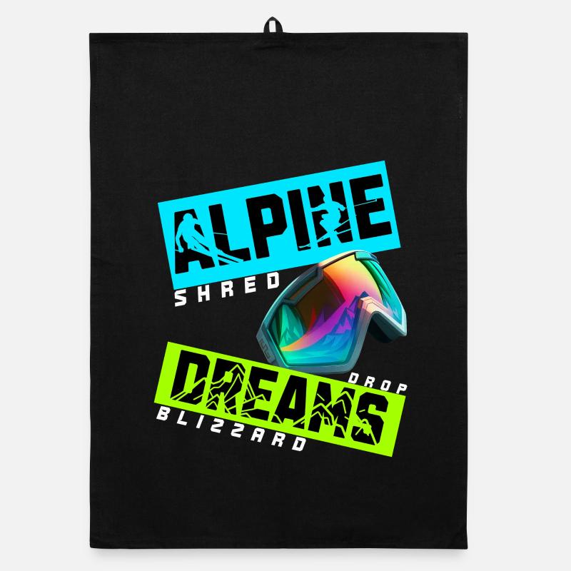 Alpine Dreams | Ski Winter Design Organic Geschirrtuch