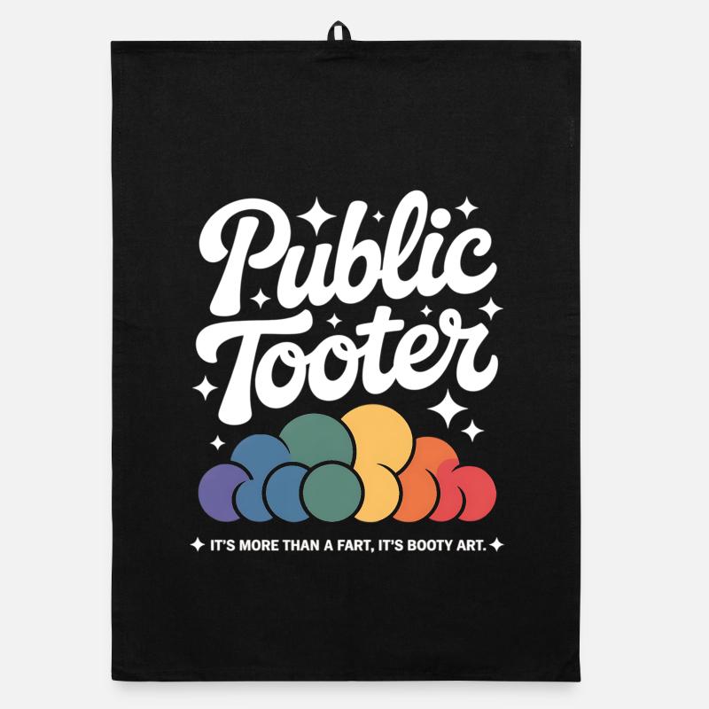 Public Tooter Rainbow Clouds Organic dish towel