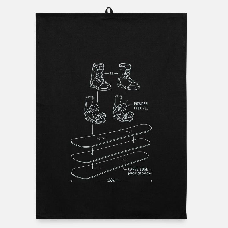 Conception de technique de plan de snowboard Torchon bio